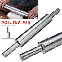 Stainless Steel Rolling Pin Non-stick Pastry Dough Roller Fondant Noodle Pizza Rotating Rolling Pin Durable Kitchen Baking Tool Bread  Cake Cookie Acc