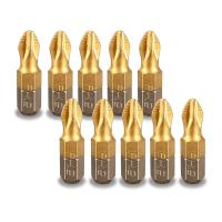 10pcs/Set 25mm Screwdriver Bits 1/4 Inch Titanium Coated Anti Slip Hex Shank PH2 Electric Screw Driver Bit Hand Tools