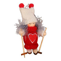 Goodbro หมวกตุ๊กตาผู้หญิง,ทำด้วยมือถักตุ๊กตาคริสต์มาสคริสต์มาสสกีต้นไม้คริสต์มาสแขวนตกแต่งเทศกาลของขวัญวันหยุด