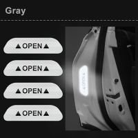 สติกเกอร์สะท้อนแสงเตือนประตูรถ4ชิ้น/เซ็ตกันการชนเปิดสติกเกอร์สะท้อนแสงสติกเกอร์รถยนต์ภายนอกอุปกรณ์เสริม