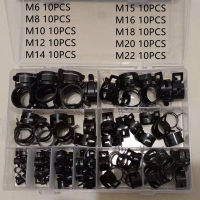 Black 100Pcsset 6-22mm Q673B Vacuum Spring Fuel Oil Water CPU Hose Clip Tube for Band Clamp Metal Fastener Assortment Kit