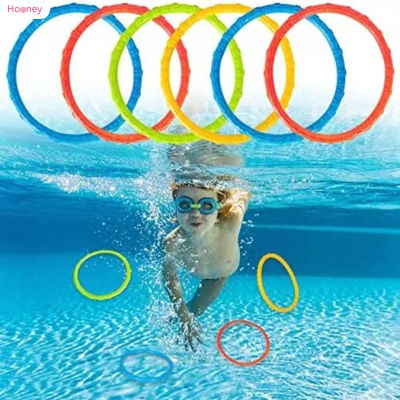 HOONEY ชุดแหวนว่ายน้ำดำน้ำ4ชิ้น/8ชิ้นแหวนดำน้ำหลากสีของเล่นสระว่ายน้ำสำหรับเด็กและผู้ใหญ่และครอบครัว