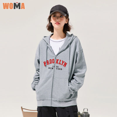 WOMA เสื้อสเวตเตอร์มีซิปใหม่มีฮู้ดสำหรับผู้ชายและผู้หญิงเสื้อสเวตเตอร์แจ็กเก็ตพิมพ์ลายนิวยอร์ก1898บรูคลิน