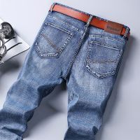 [A Motion] 2022New ผู้ชาย39;S RegularFashion กางเกงยีนส์ฤดูใบไม้ผลิหลวมตรง JeanPants ชาย StretchDenim กางเกง