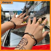 SHENGZU ถักแบบถัก สร้อยข้อมือเกือกม้า สายเคเบิลปม เหล็กไร้สนิม ตะขอแม่เหล็กติดแน่น ง่ายๆ ห่วงโซ่ลวด กำไลข้อมือข้อเท้า สำหรับผู้หญิง