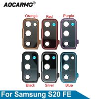 Aocarmo สติ๊กเกอร์อะไหล่สำหรับ Samsung Galaxy S20 FE,สติ๊กเกอร์อะไหล่สำหรับฝาหลังเลนส์กล้องถ่ายรูปกระจกพร้อมกรอบ