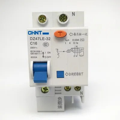 Chint Dz47le-32 C16a 1pn 30ma ดินรั่ววงจรเบรกเกอร์/เบรกเกอร์ไฟฟ้ากระแสที่เหลือ