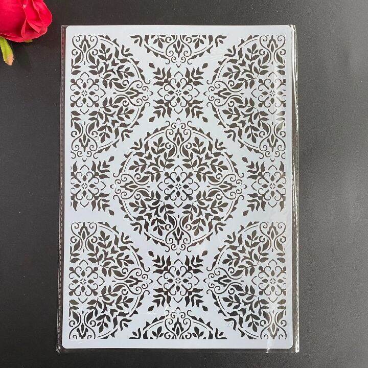 Wall Painting Template.）A4 Retro pattern DIY Stencils Wall Painting