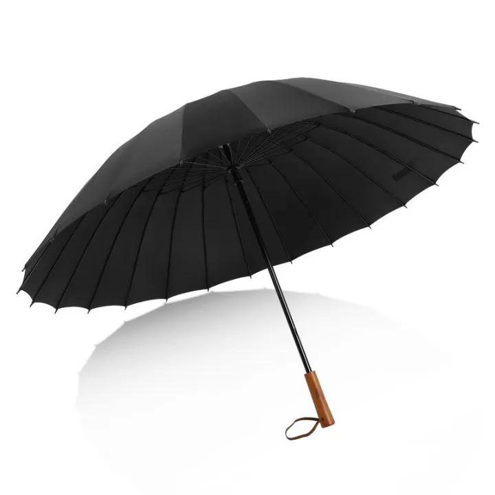 Super large 24 bone reinforced windproof student long handle umbrella
