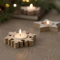 Wooden Xmas Snowflake Candlestick Christmas Tree Shape Candle Holder for Home Decoration 2022 Navidad Kerst Noel New Year Decor Christmas Ornaments