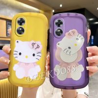 2023เคสสมาร์ทโฟนใหม่สำหรับ OPPOA58 OPPOA78 A58 OPPO A78 4G เคสนิ่มกล้องป้องกันเคสโทรศัพท์ป้องกันตกน่ารักพร้อมฝาหลังแมวคิตตี้สีชมพูขาวน่ารัก