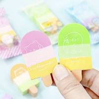 ดินสอน่ารัก แบบก้อน ยางลบการ์ตูนแฟนซี ยางลบดินสอแบบก้อน New SUMIKKO GURASHI ice cream eraser Soft Durable Flexible Cube Cute Animal Colored Pencil Rubber Erasers For School Kids Jelly colored pencil erasers Stationery Gift