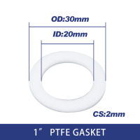 ปะเก็นหัวฉีดท่อแบนราบ1 "สายยางแหวนสีดำ Ptfe สีขาวซิลิโคนสูบลมแหวน3/4" 1/2 "สำหรับ Ring10Pcs ของเครื่องซักผ้า (Ptfe (20X30X2)_ 10ชิ้น)