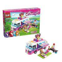 ProudNada Toys ของเล่นเด็กชุดตัวต่อเลโก้รถบัสร้านคาเฟ่ ENLIGHTEN Outing Trip Bus 319 PCS 2004