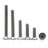 5-50pcs A2-70 304 Stainless steel GB819 Cross Phillips Flat Countersunk Head Screw Bolt M1 M1.2 M1.4 M1.6 M2 M2.5 M3 M4 M5 M6 M8 Screw Nut Drivers