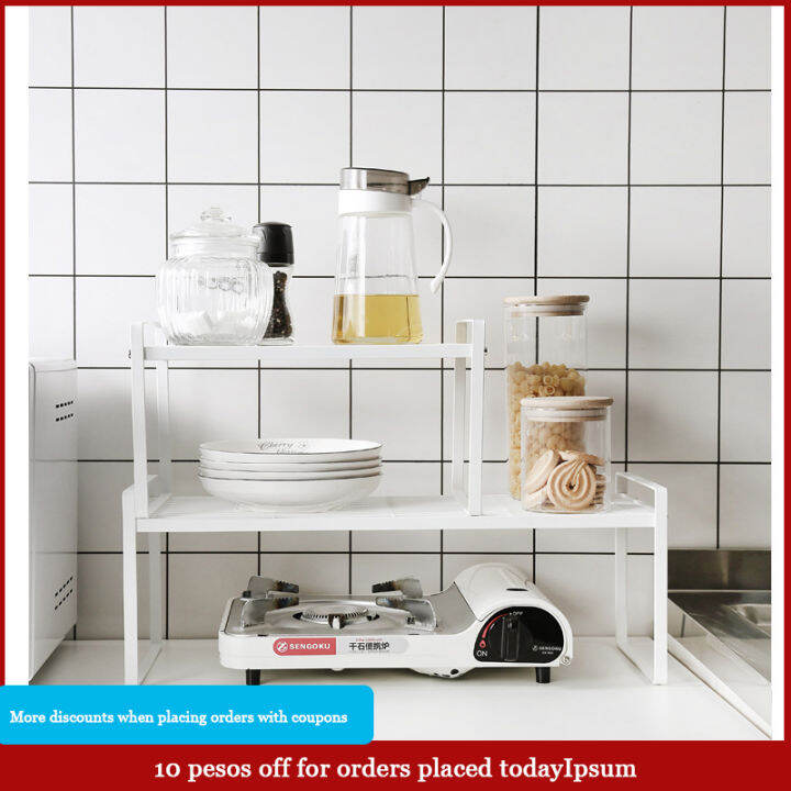 Kitchen Organizer Rack Shelf Iron Spice Rack 2 Layer Organizer