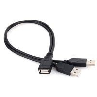 null ใหม่ USB 2.0 1หญิงถึง2ชาย Y-Splitter Data SYNC CHARGING EXTENSION CABLE