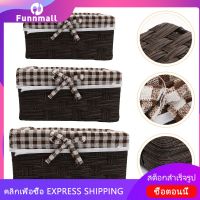 Funnmall 3PCS ตะกร้าจัดเก็บทอพร้อมมือซับในการทอ SUNDRIES