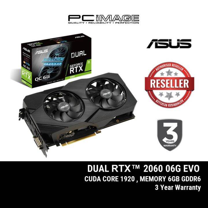 Asus Dual Geforce Rtx ™ 2060 Oc Edition Evo 6gb Gddr6 With The All New Nvidia Turing ™ Gpu