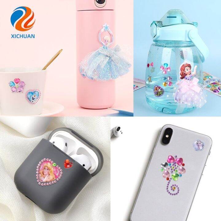 xichuan-เคสโทรศัพท์ลายเจ้าหญิง-frozen-สติกเกอร์ติดแขนน่ารักสำหรับเด็กผู้หญิงเด็กน้อยขวด-diy-สติ๊กเกอร์การ์ตูน