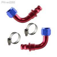 2PCS Anodized Aluminum 10AN 90 Degree Female Swivel to Push Lock Barb Type Hose Fitting End for Fuel Line Oil Cooler