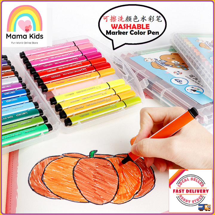 Deli Watercolor Pen 100 Color Set Children Washable Color Pen