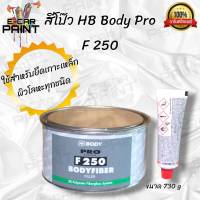 สีโป๊วไฟเบอร์ HB BODY PRO F250 BODYFIBER บอดี้ไฟเบอร์ สีโป๊วรถยนต์ โป๊วยึดเกาะเหล็กได้ดี