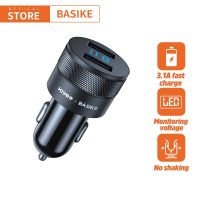 ( Promotion+++) คุ้มที่สุด BASIKE ที่ชาร์จในรถ 15W ชาร์จเร็ว Car Charger หัวชาร์จในรถ 5V 3.1A QC 3.0 2ช่อง USB quick charge ราคาดี ได ชาร์จ รถยนต์ ได ร์ ชาร์จ รถยนต์ เครื่อง เช็ค ได ชาร์จ ได ชาร์จ ไฟ รั่ว