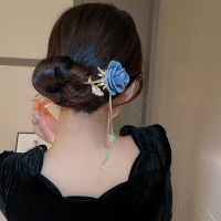 [COD] New Chinese style rose hairpin plate hair tassel simple modern elegant temperament high-end accessories for women