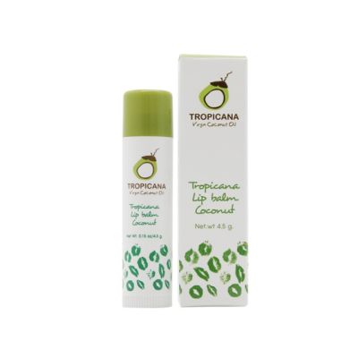 Tropicana | ทรอปิคานา ลิปบาล์มน้ำมันมะพร้าว บำรุงริมฝีปากแบบแท่ง กลิ่น COCONUT  | Non Preservative 4.5 G