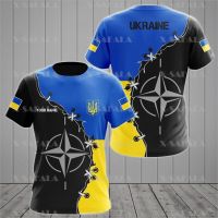 2023 new arrive- xzx180305   UKRAINE PROUD Soldier-ARMY-VERAN Country Flag 3D Print High Quality T-shirt Summer Round Neck Mens Casual Top-1 S-5XL