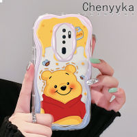 เคส Chenyyka สำหรับ OPPO A5 2020 A9 2020น่ารักหมีน้ำผึ้งสีสันน่ารักเนื้อครีมนิ่มเคสมือถือกันกระแทกแบบใสที่สร้างสรรค์ปลอกป้องกันซิลิโคนโปร่งใสลายกล้องถ่ายรูป