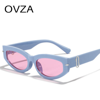 OVZA 2023ใหม่แว่นกันแดดผู้หญิงสไตล์สตีมพังค์ผู้ชายสไตล์พังค์แว่นตาแฟชั่นสีชมพู S2072