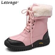 Lesvago 2023 New Winter Boots Women High Quality Keep Warm Mid
