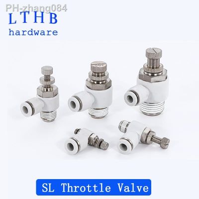 SL Throttle Valve White Quality Fast Connection 4 6 8 10 12mm Hose Fitting Thread 1/8 quot; 1/4 quot; 3/8 quot; 1/2 quot; Air Speed Regulating Valve