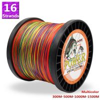 Power Fishing Wire 16 Strands Braided Fish Line 300m 500m 1000m 1500m Super Strong Japan Multifilament Multicolor PE Braid Line Fishing Lines