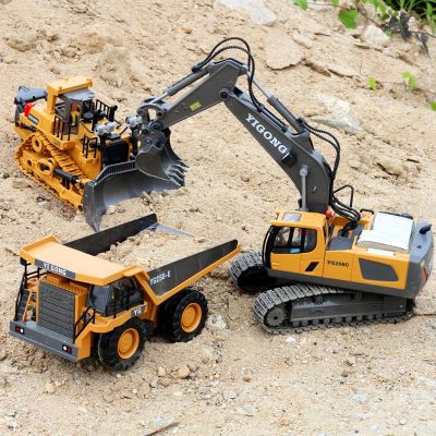Children 2.4G Remote Control Excavator RC Model Car Toys Dump Truck Bulldozer Engineering Vehicle Christmas Birthday Gifts