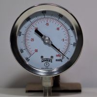 (UIM-Shop)  Vacuum Gage SS316 4" , 1/4" NPT , (-760)-0 mmHg/inHg