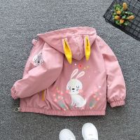 Cute Rabbit Baby Girls Jacket Spring Autumn Christmas Outerwear Hooded Casual Zipper Boys Coat 1 2 3 4 5 6 Years Kids Clothes