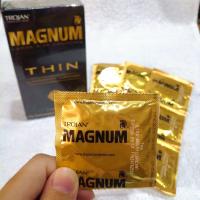 Trojan® Magnum™ Thin UltraSmooth™ Lubricant Condoms 6 or 12 Pieces #โทรจัน 54mm ถุงยางอนามัยขนาดใหญ่ Large Size Condom คอนดอมแบบบางพิเศษ ถุงยาง USA  #โตรจัน