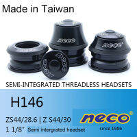 Neco อุปกรณ์ติดตั้งท้ายจักรยาน44 44มม.ZS44 28.6 30 1 1/8 Semi-Integrated เกลียว H146ตัวยึดเกียร์คงที่หูฟังปั่นจักรยานอุปกรณ์ติดตั้งท้ายจักรยาน MTB