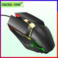 ORZERHOME เมาส์เมาส์แบบมีสาย2.0คอมพิวเตอร์แบบมีสาย,เมาส์มีสายสำหรับเล่นเกมเมาส์สรีรศาสตร์ได้3ระดับปรับได้7สี1600DPI สำหรับคอมพิวเตอร์พีซีใส่แล็ปท็อป