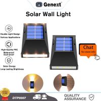 GENEXT ไฟพลังงานแสงอาทิตย์กลางแจ้งกันน้ำเดิมชาร์จโคมไฟแสงโคมไฟติดผนังพลังงานแสงอาทิตย์นำแสงสวน6LED โคมไฟติดผนังประตูด้านข้างสวนบันไดระเบียงชั้นรั้วภูมิทัศน์โคมไฟ【1ชิ้น】