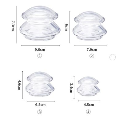 ‘；【-； Transparent Silicone Cupping Therapy Set 1/2/3/4Pcs Silicone Vacuum Cupping Cups Suction Cups Set Body  Massage Weight Loss