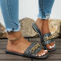 Hot sell Summer Flats Chain Slippers Fad Women Beach Walking Dress Casual Shoes 2023 New Trend Flip Flops Sandals Slides Mujer Zapatillas