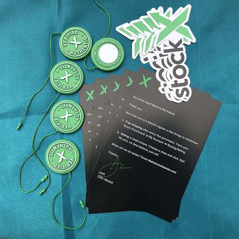 5sets/lot 2020 Stockx Tag Green Circular Tag Rcode Stickers Flyer