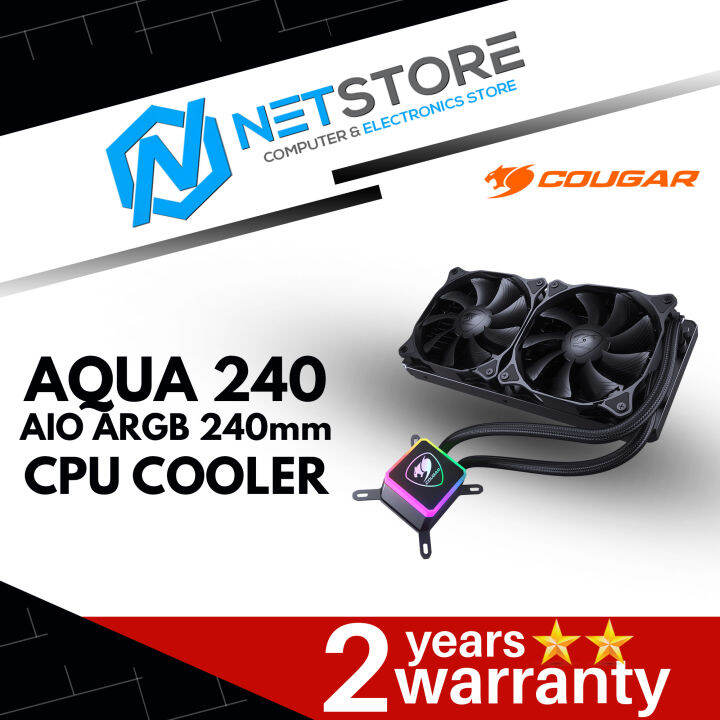 COUGAR AQUA 240 AIO ARGB 240mm CPU COOLER - 3MAQU240.0001 | Lazada
