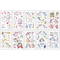 TM 1pcs New Cartoon Unicorn Tattoo Stickers Cute Children Princess Girl Animal Tattoo Stickers