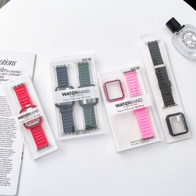 ◐┅♗ Luksusowe pasek z włókna węglowego dla pasek do Apple Watch 45MM 44 42 41 40 38mm silikonowy zegarek Smartwatch bransoletka IWatch6Se 5 4 3 zespół