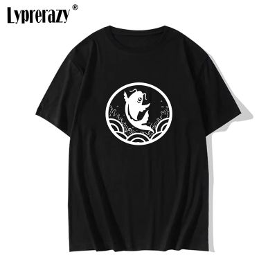 Lyprerazy Mens T Shirt Janpanese Element Koi Carp Printed Funny Loose T-Shirt European/US Size S-2XL
